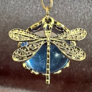 Dragonfly Droplet Golden Tone Earrings